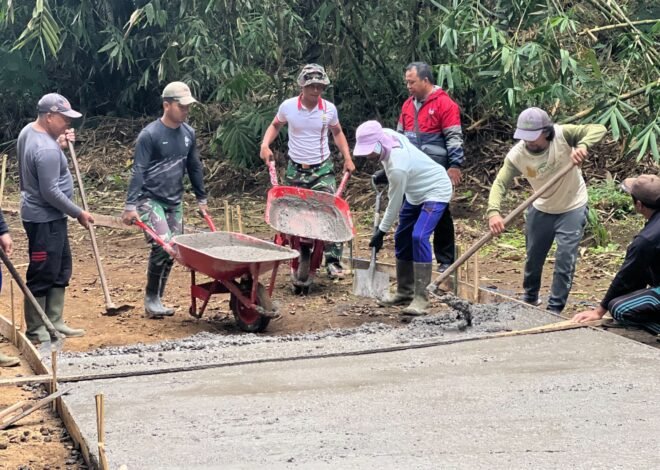 Cuaca Cerah Dimanfaatkan Satgas TMMD Bangli Kejar Target Rabat Beton