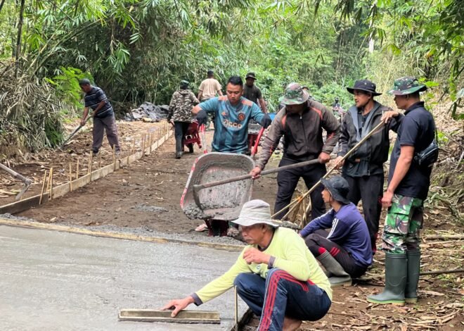 Gotong Royong Jadi Kunci, Progres Rabat Beton TMMD Bangli Tembus 70 Persen