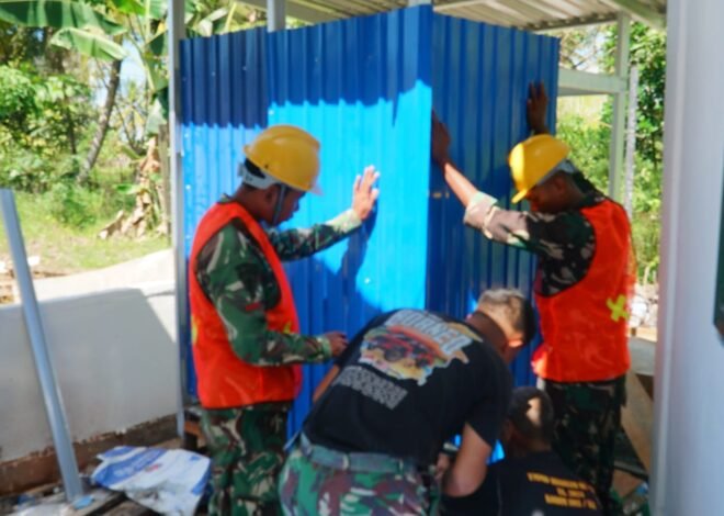 Pembangunan Dinding MCK Wujud Komitmen Satgas TMMD Tingkatkan Sanitasi Masyarakat