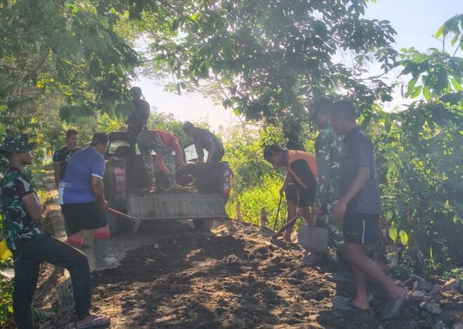 Gotong Royong Satgas TMMD dan Warga Jadi Kunci Sukses Penimbunan Jalan Desa Bandar Raya