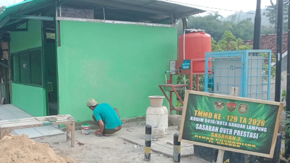 Pos Linmas Pinang Jaya Ikut Dibangun Satgas TMMD, Ternyata Ada Tujuan Besar di Baliknya