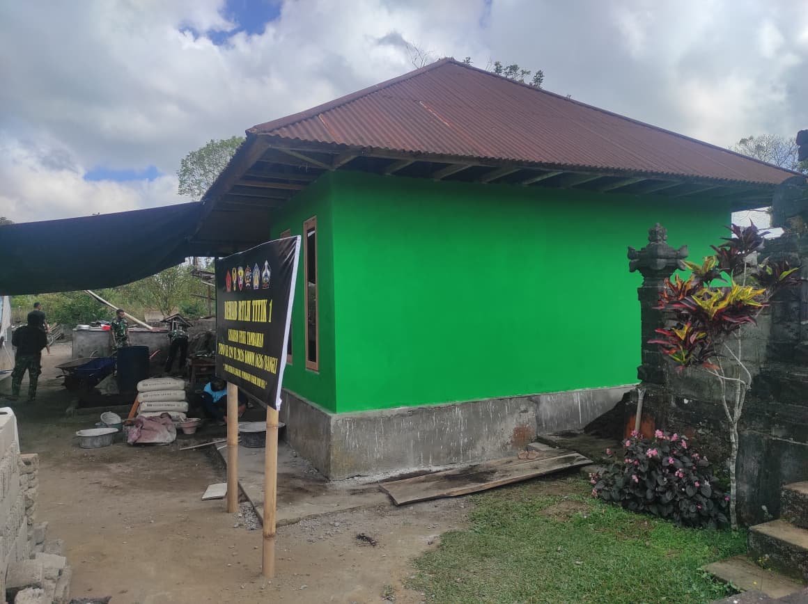 Rehab RTLH I Wayan Pasta Bukti Komitmen TMMD Tingkatkan Kesejahteraan Warga Desa