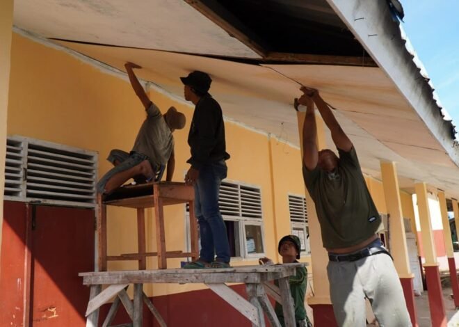 Sinergitas Satgas TMMD dan Masyarakat Terjalin Erat dalam Renovasi SDN 2 Bungku Selatan