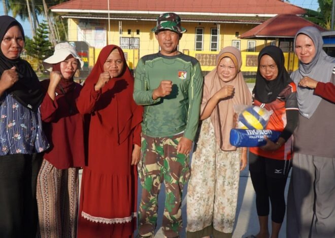 Perwakilan Ibu PKK Desa Pulau Dua Ucapkan Terima Kasih atas Bantuan Sarana Olahraga dari Satgas TMMD