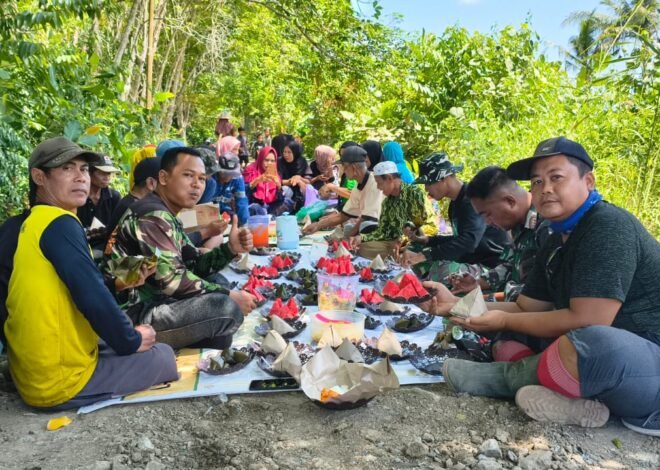 Warga Desa Bandar Raya Gelar Syukuran, Wujud Syukur atas Perbaikan Jalan TMMD Ke-129