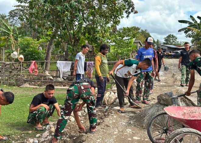 Wujud Kemanunggalan TNI-Rakyat, Satgas TMMD Kodim Belu Genjot Pembangunan Jalan Usaha Tani