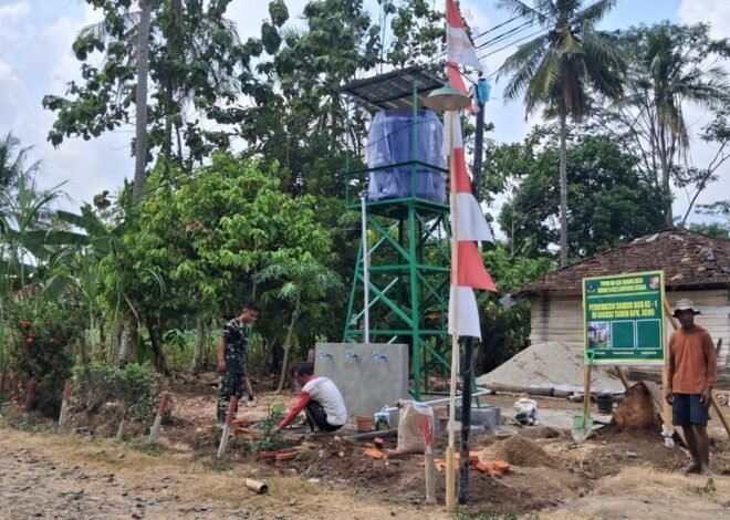 Semoga jadi Berkah bagi Kami : Usaha Satgas TMMD Dekatkan Masyarakat Desa Baru Raharja pada Sumber Air Bersih
