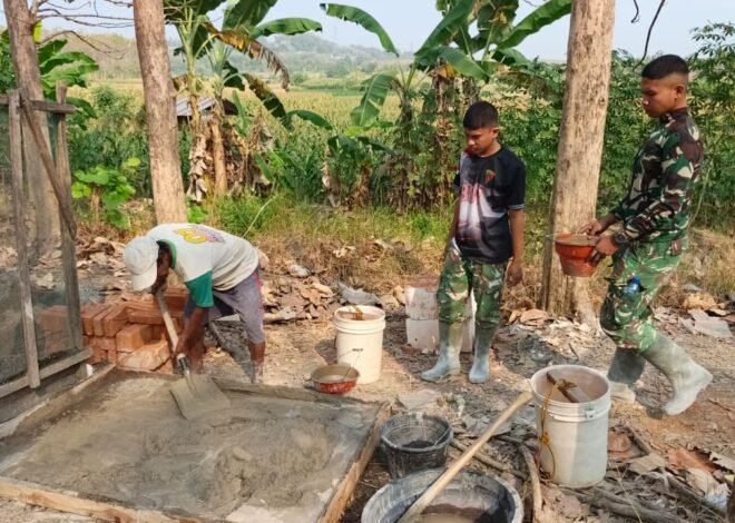 Jamin Kelancaran Pasokan Air Pertanian, Satgas TMMD 129 dan Warga Tlemang Bahu-Membahu Lanjutkan Pembangunan Tandon Irigasi