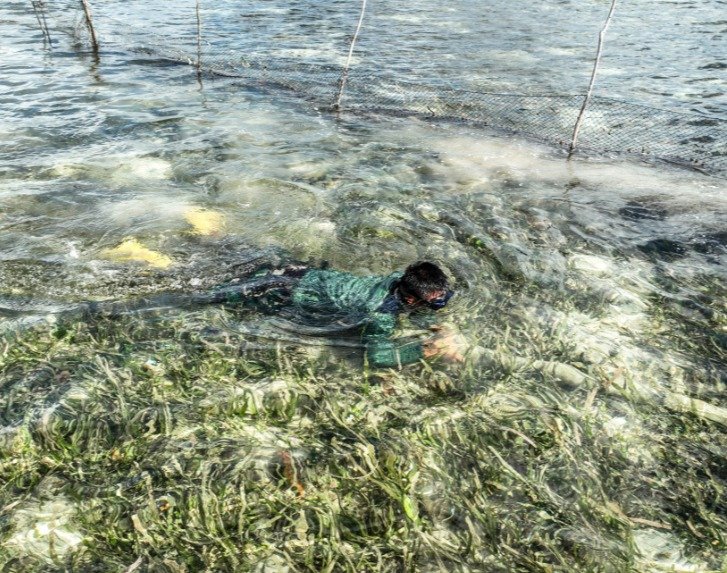 Satgas TMMD Ke-129 Turun Menyelam Periksa Kebocoran Pipa Air Bersih di Laut