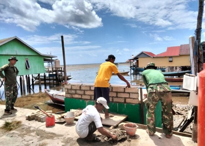 Satgas TMMD dan Masyarakat Gotong Royong Kerjakan Program Manunggal Air Bersih di Desa Umbele