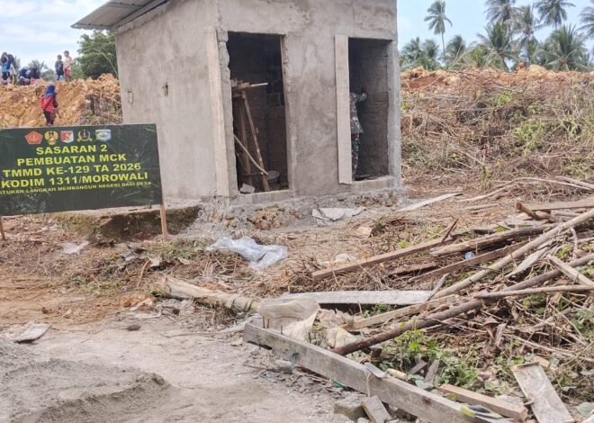 Pembangunan MCK Masjid Desa Polewali Masuki Tahap Plester Dinding Kamar Mandi
