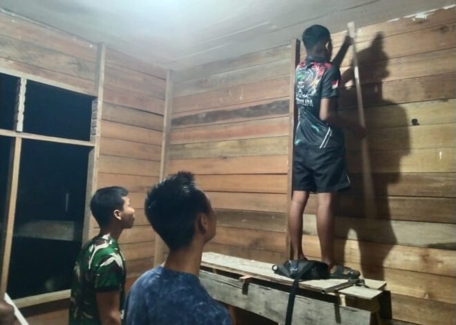 Hari Gelap Bersemi Cita, Satgas TMMD ke-129 Kodim 0313/KPR Tenaga Lembur di Malam Hari