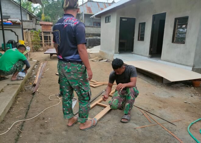 Gotong Royong Satgas TMMD dan Warga Warnai Rehab RTLH Ni Nengah Madri