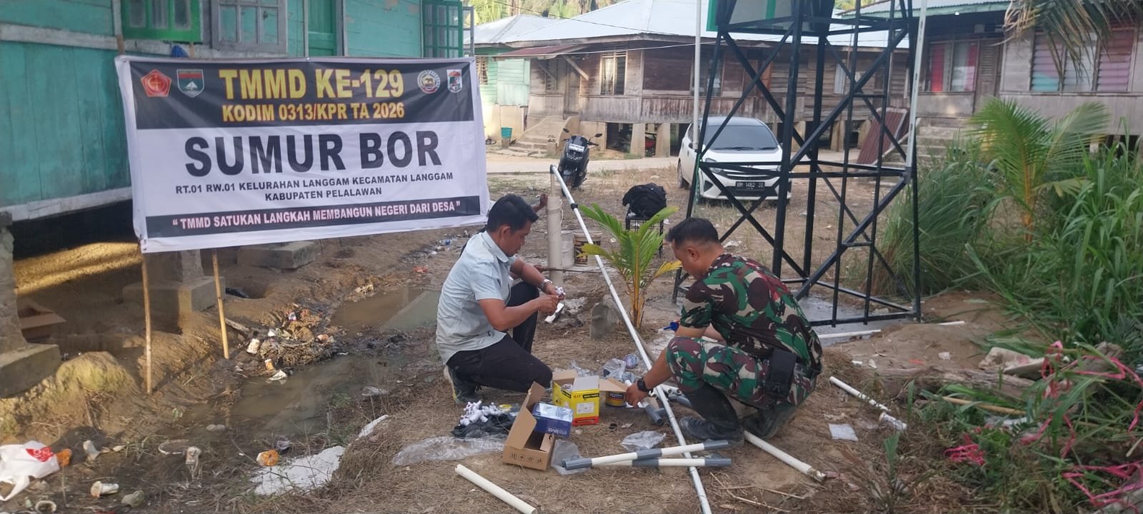 Pembangunan Sumur Bor di Musholla Alfaizin Rampung, Warga Bersyukur