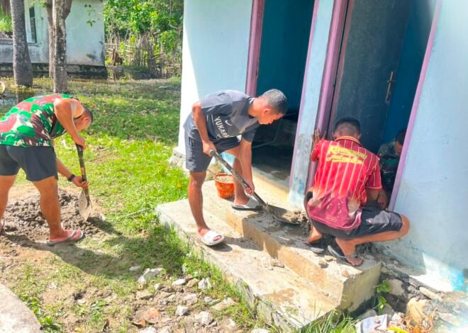 Perbaikan MCK sebagai Upaya TMMD Kodim Belu Ingatkan Kesehatan Desa