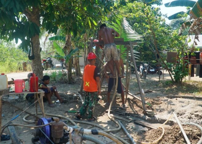 Gotong Royong Satgas TMMD dan Warga Percepat Pengeboran Sumur Bor Sasaran 2