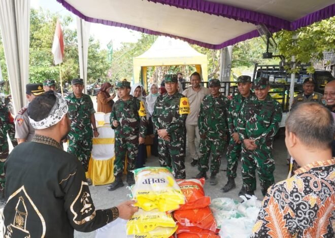 Bantu Perekonomian Warga, Tim Wasev TMMD 129 Tinjau Langsung Gelaran Pasar Murah di Desa Tlemang