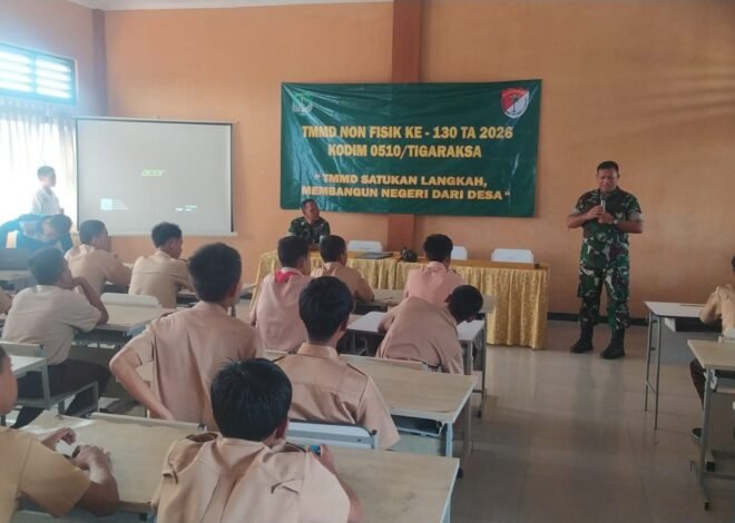 Kodim 0510/Tigaraksa Ajak Siswa SMKN 11 Tingkatkan Cinta Tanah Air Melalui Penyuluhan