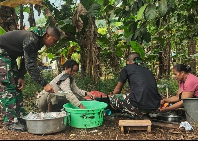 Dapur Umum TMMD di Ambon Fasilitasi Kerjasama Warga dan TNI