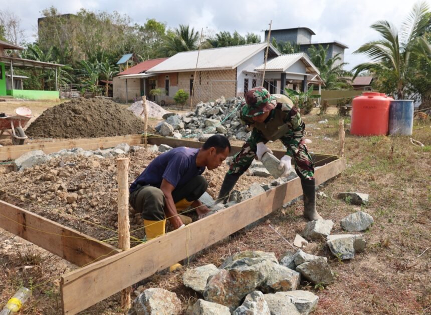 Satu Hari, Pondasi Poskamling TMMD ke-130 Diselesaikan untuk Keamanan Desa