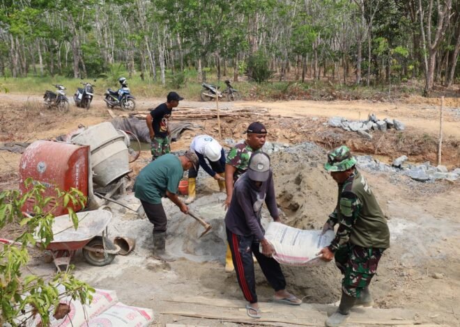 Paduan Tenaga TNI dan Masyarakat Hadirkan Progres Pembangunan Box Culvert