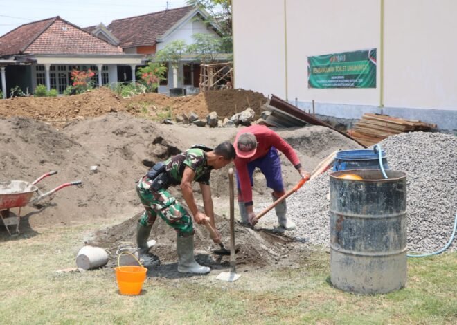 Pembangunan MCK Umum TMMD ke-130: Warga Pojok Bekerja Bersama Satgas TNI