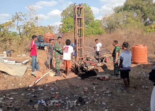 Kebersamaan TNI dan Warga Kawite-Wite dalam Pembangunan Sarana Air Bersih
