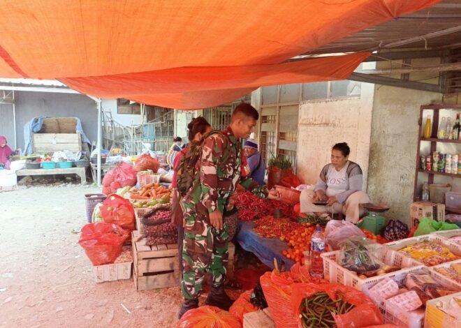 Kepedulian Babinsa Pajalele Terhadap Ketersediaan Sembako di Sidrap