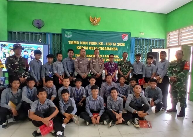 Menggali Kesadaran Lalu Lintas Pelajar Melalui Program TMMD di Tigaraksa