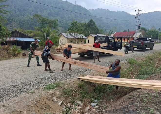 Kampung Yamboi Selenggarakan Aksi Bersama TNI Pasca Pembukaan TMMD ke-130